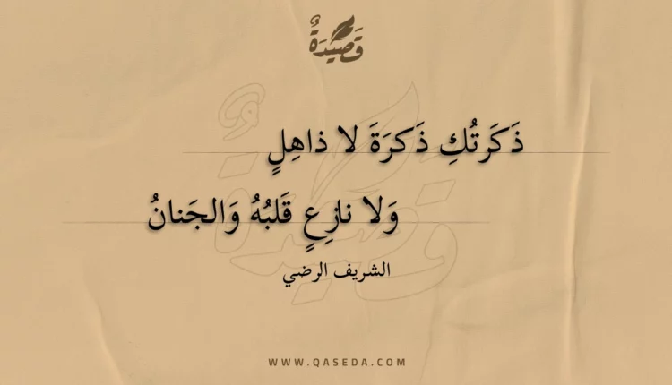 قصيدة ذكرتك ذكرة لا ذاهل