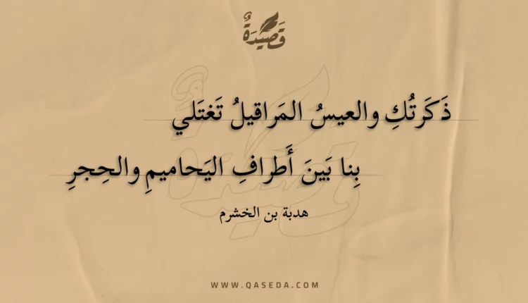 قصيدة ذكرتك والعيس المراقيل تغتلي