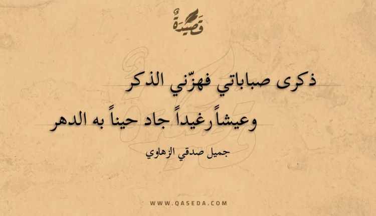 قصيدة ذكرى صباباتي فهزني الذكر