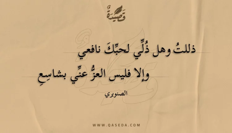 قصيدة ذللت وهل ذلي لحبك نافعي