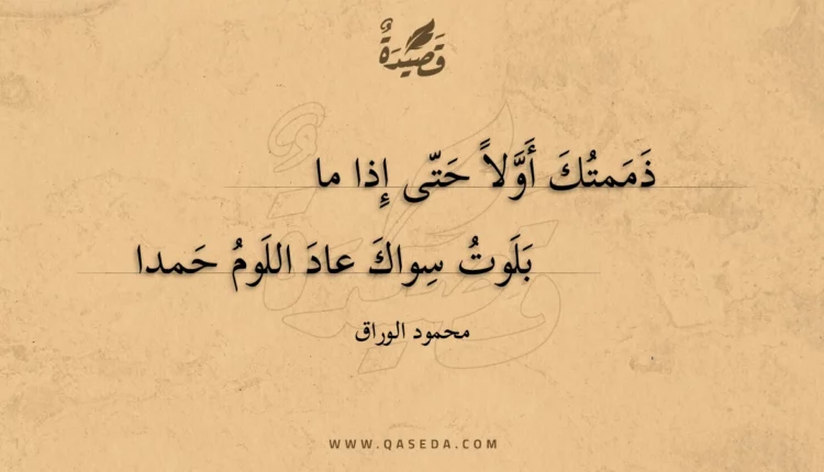 قصيدة ذممتك أولا حتى إذا ما