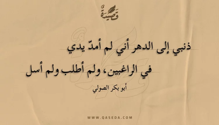 قصيدة ذنبي إلى الدهر أني لم أمد يدي