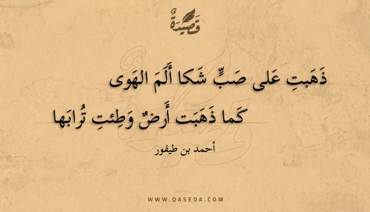 قصيدة ذهبت على صب شكا ألم الهوى