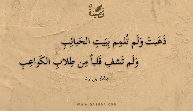 قصيدة ذهبت ولم تلمم ببيت الحبائب