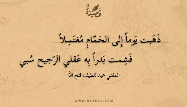 قصيدة ذهبت يوما إلى الحمام مغتسلا