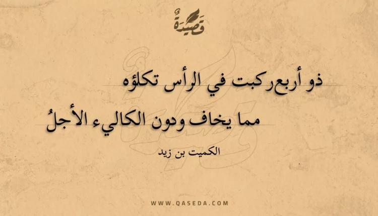 قصيدة ذو أربع ركبت في الرأس تكلؤه