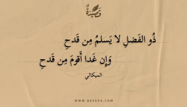 قصيدة ذو الفضل لا يسلم من قدح