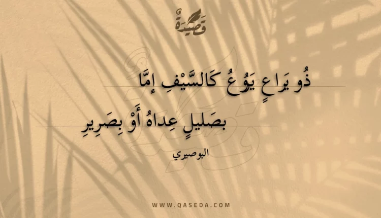 قصيدة ذو يراع يروع كالسيف إما