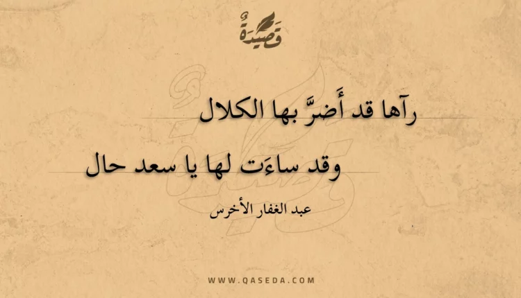 قصيدة رآها قد أضر بها الكلال