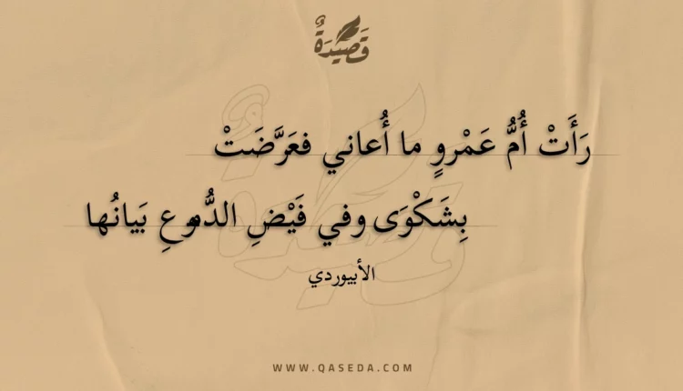 قصيدة رأت أم عمرو ما أعاني فعرضت