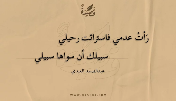 قصيدة رأت عدمي فاستراثت رحيلي