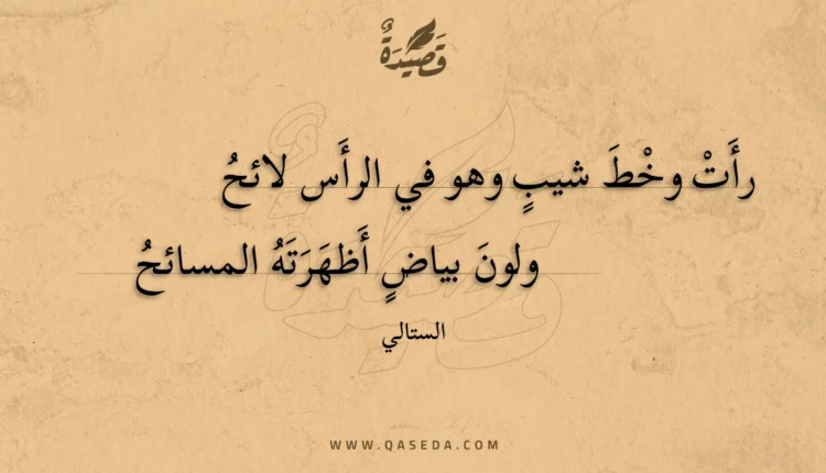 قصيدة رأت وخط شيب وهو في الرأس لائح