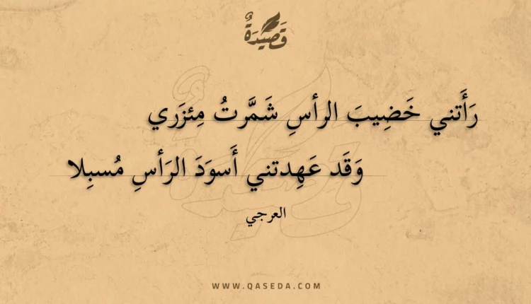 قصيدة رأتني خضيب الرأس شمرت مئزري