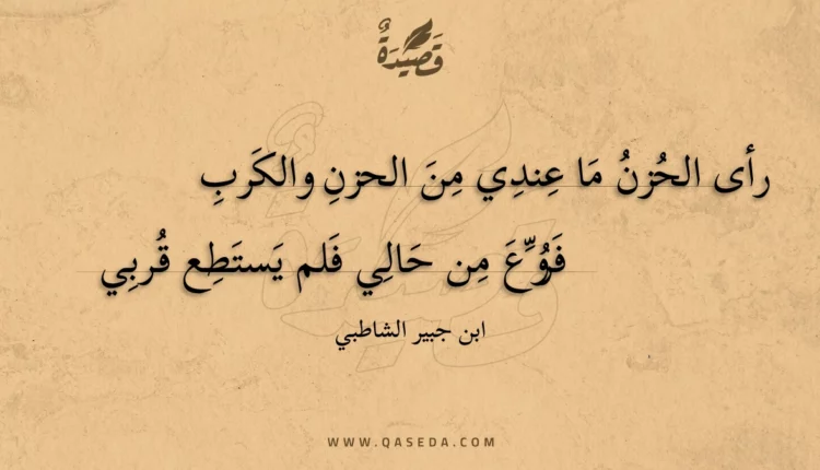 قصيدة رأى الحزن ما عندي من الحزن والكرب