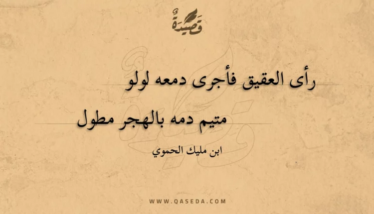 قصيدة رأى العقيق فأجرى دمعه لولو