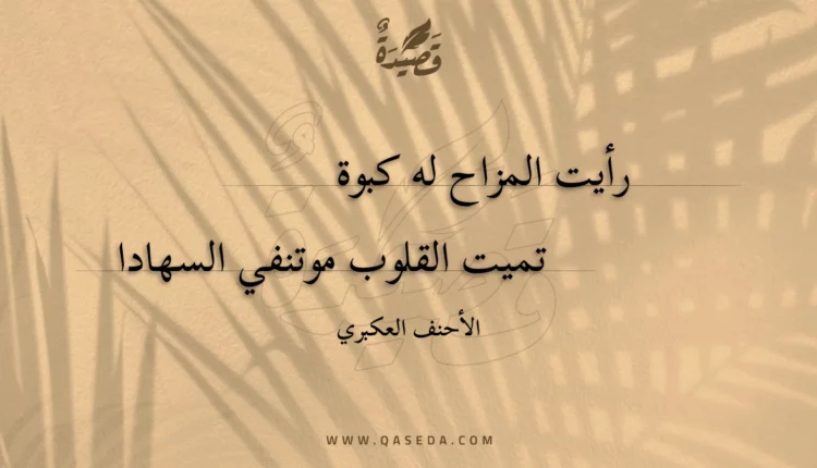 قصيدة رأيت المزاح له كبوة