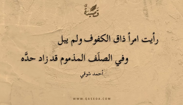 قصيدة رأيت امرأ ذاق الكفوف ولم يبل