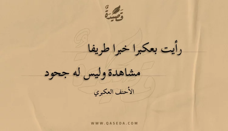 قصيدة رأيت بعكبرا خبرا طريفا