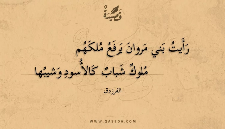 قصيدة رأيت بني مروان يرفع ملكهم