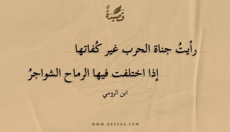 قصيدة رأيت جناة الحرب غير كفاتها