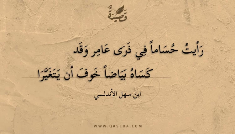 قصيدة رأيت حساما في ذرى عامر وقد