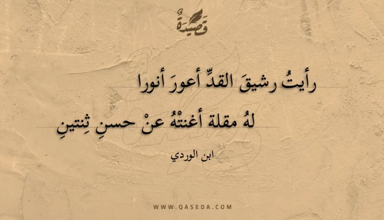 قصيدة رأيت رشيق القد أعور أنورا