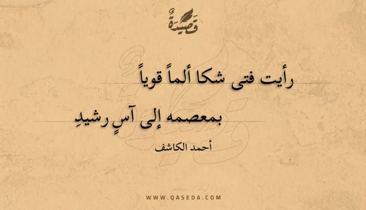 قصيدة رأيت فتى شكا ألما قويا