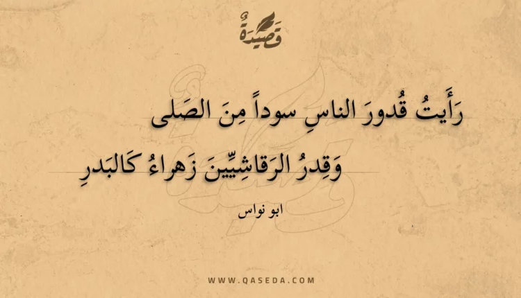 قصيدة رأيت قدور الناس سودا من الصلى