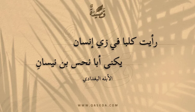 قصيدة رأيت كلبا في زي إنسان