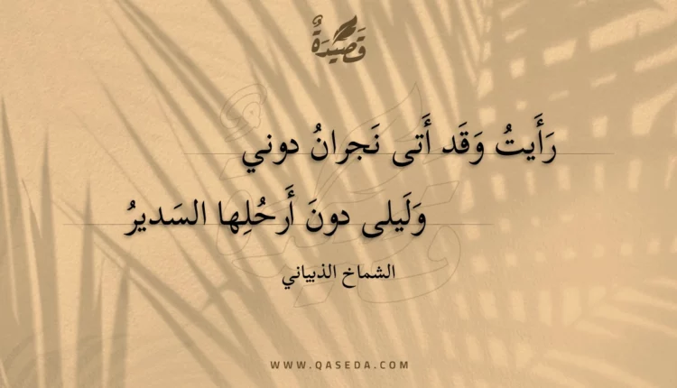 قصيدة رأيت وقد أتى نجران دوني