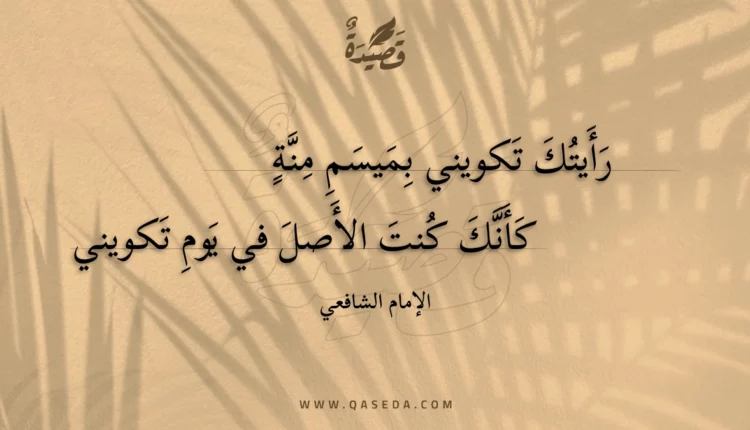 قصيدة رأيتك تكويني بميسم منة