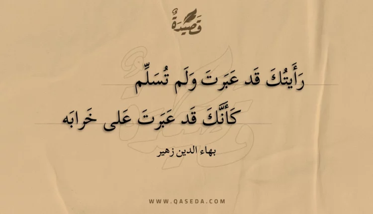 قصيدة رأيتك قد عبرت ولم تسلم