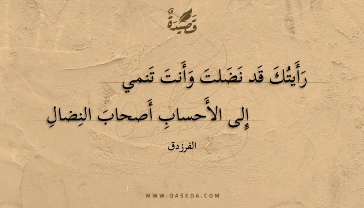 قصيدة رأيتك قد نضلت وأنت تنمي