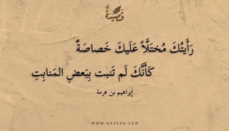قصيدة رأيتك مختلا عليك خصاصة