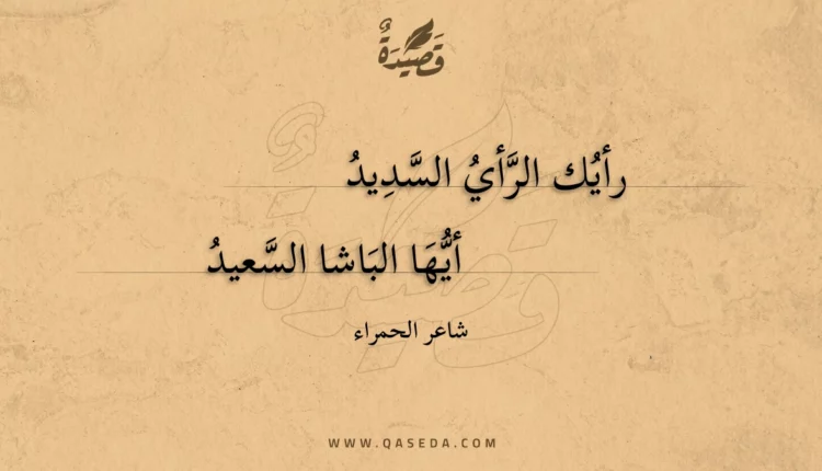 قصيدة رأيك الرأي السديد