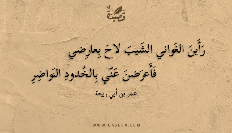 قصيدة رأين الغواني الشيب لاح بعارضي