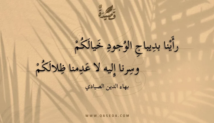 قصيدة رأينا بديباج الوجود خيالكم