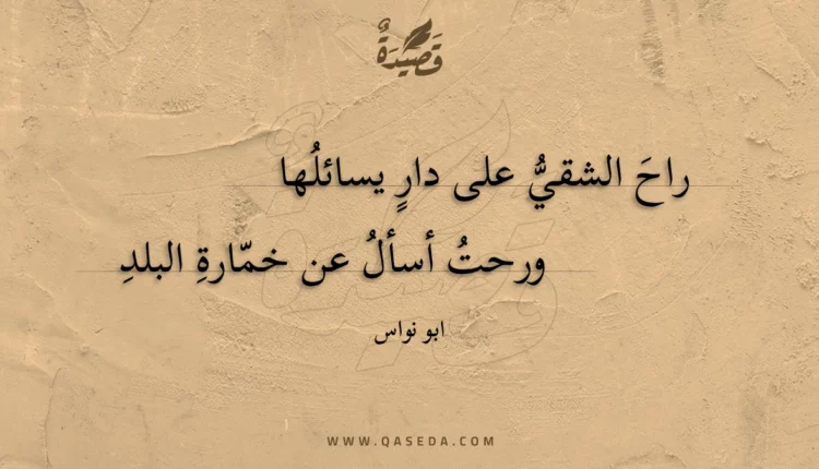 قصيدة راح الشقي على دار يسائلها