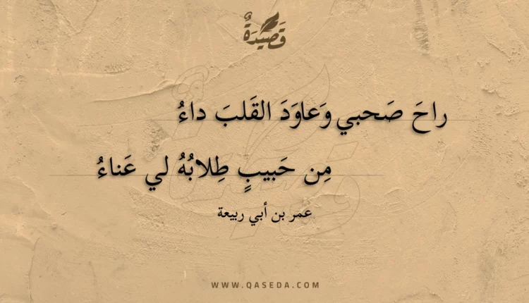 قصيدة راح صحبي وعاود القلب داء