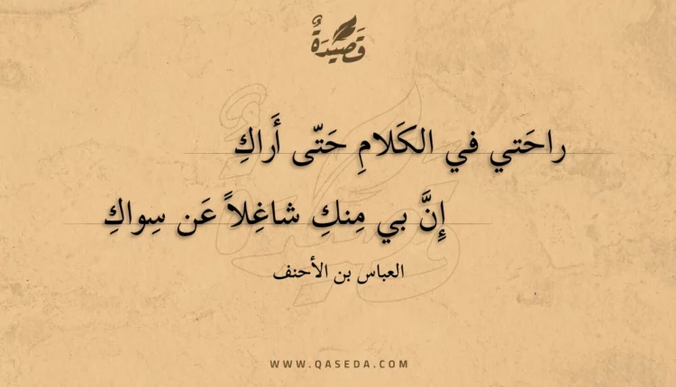 قصيدة راحتي في الكلام حتى أراك