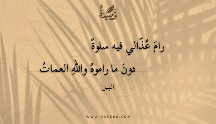قصيدة رام عذالي فيه سلوة