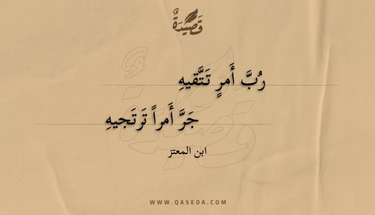 قصيدة رب أمر تتقيه