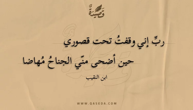 قصيدة رب إني وقفت تحت قصوري