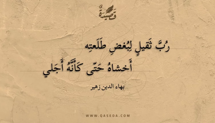قصيدة رب ثقيل لبغض طلعته