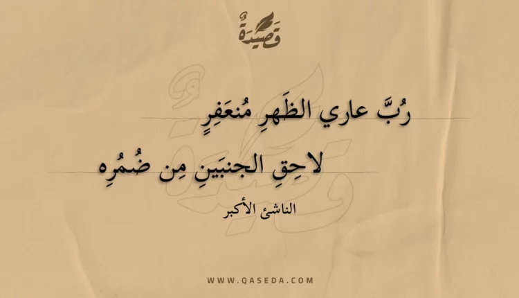 قصيدة رب عاري الظهر منعفر