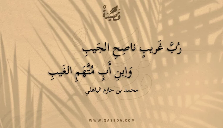 قصيدة رب غريب ناصح الجيب
