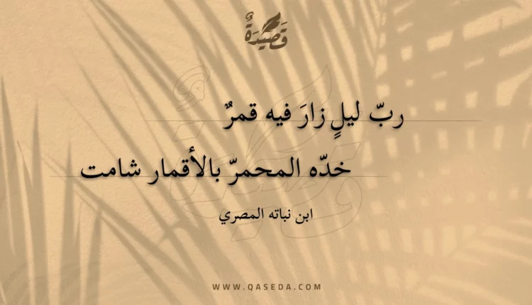 قصيدة رب ليل زار فيه قمر
