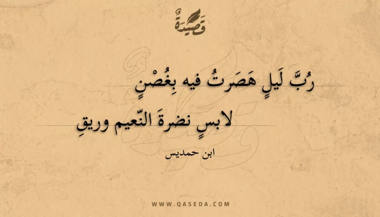 قصيدة رب ليل هصرت فيه بغصن
