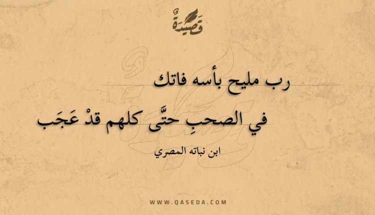 قصيدة رب مليح بأسه فاتك