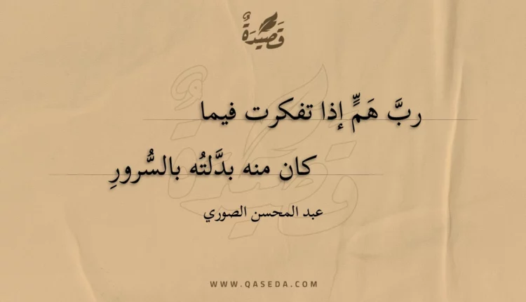 قصيدة رب هم إذا تفكرت فيما